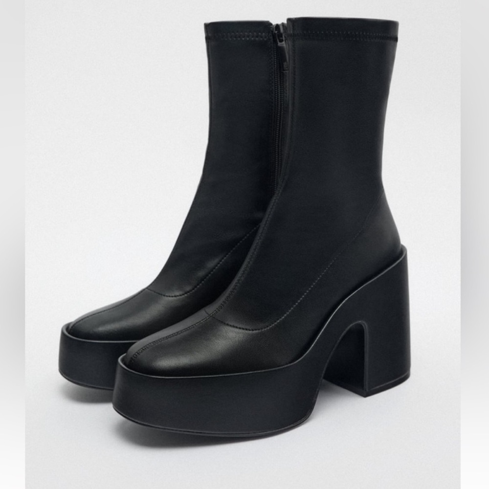 ✨SALE✨ ZARA PLATFORM HEELED ANKLE BOOTS ✨SALE✨